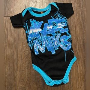 Akademiks Baby Black & Blue Onesie 0-3M